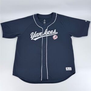 New YorkYankees MLB Button-Up True Fan Baseball Jersey 2-XL